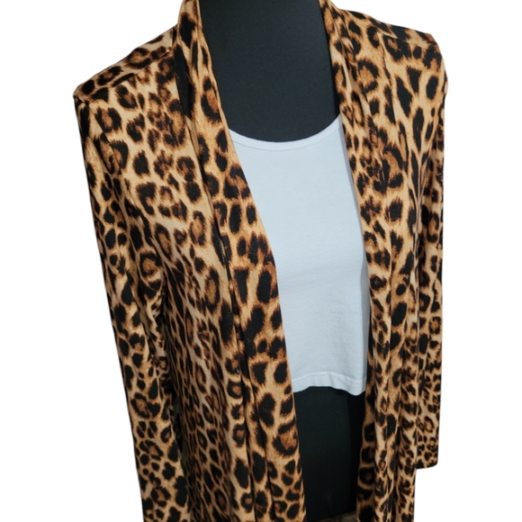 Beeuniq open long animal print cardigan Size 1XL - Picture 1 of 6